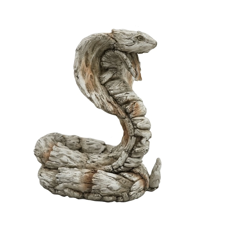 Driftwood Design Żywiczna zwinięta statua ogrodowa King Cobra