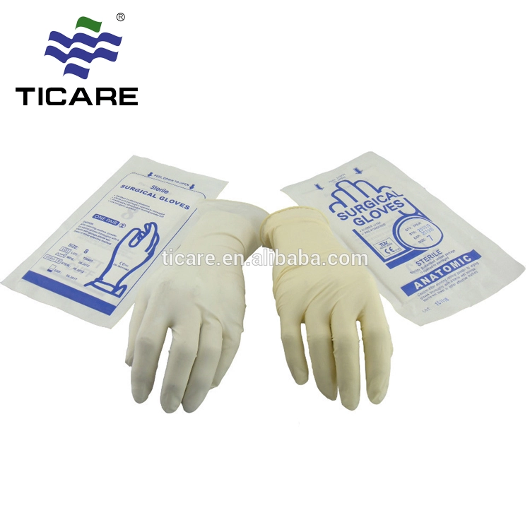 Medyczne sterylne jednorazowe lateksowe rękawiczki chirurgiczne