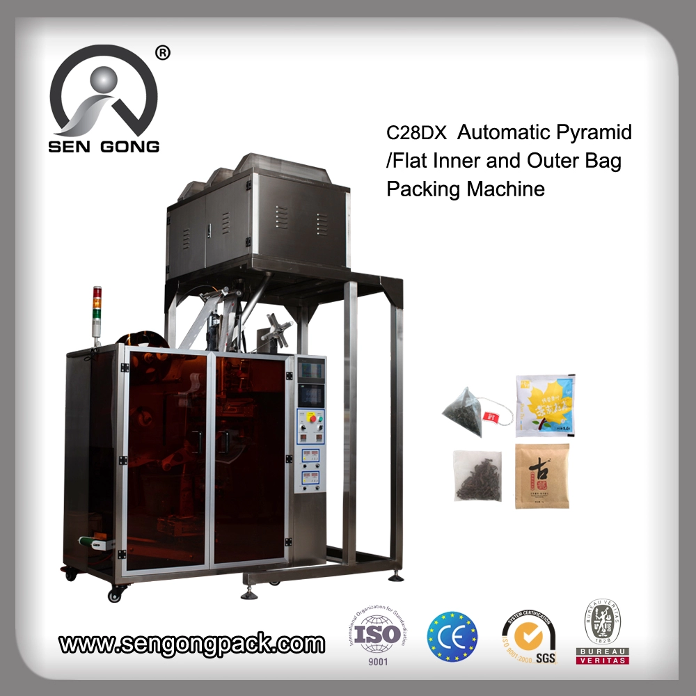 C28DX Automatyczna maszyna do pakowania herbaty w piramidy nylonowe/płaskie