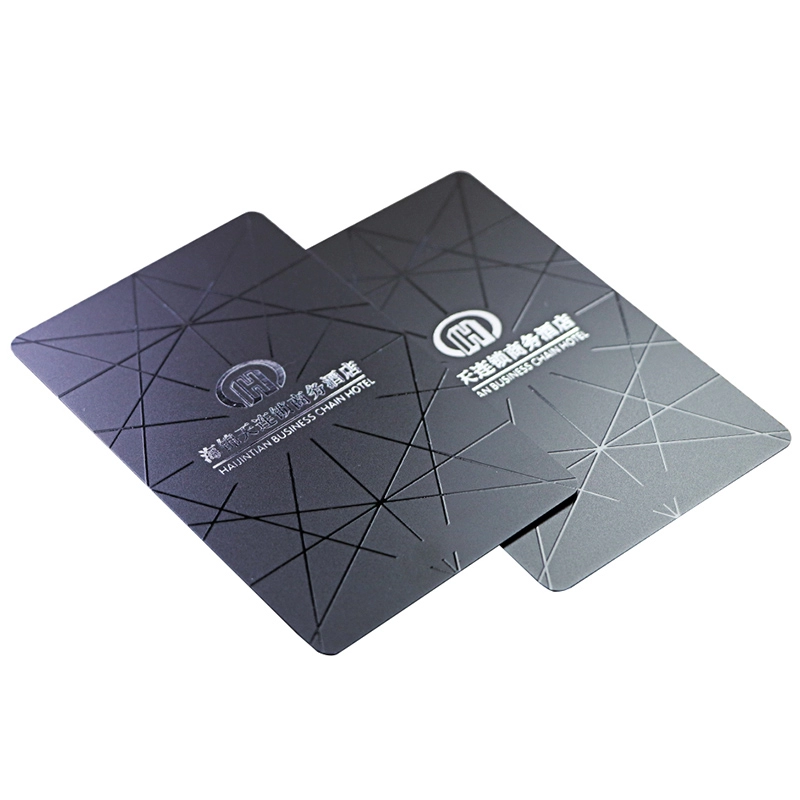 Czarne karty hotelowe RFID S50 z PVC 13,56 MHz z plamką UV