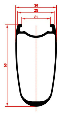 Tarcza szosowa Clincher Profil obręczy DX60L