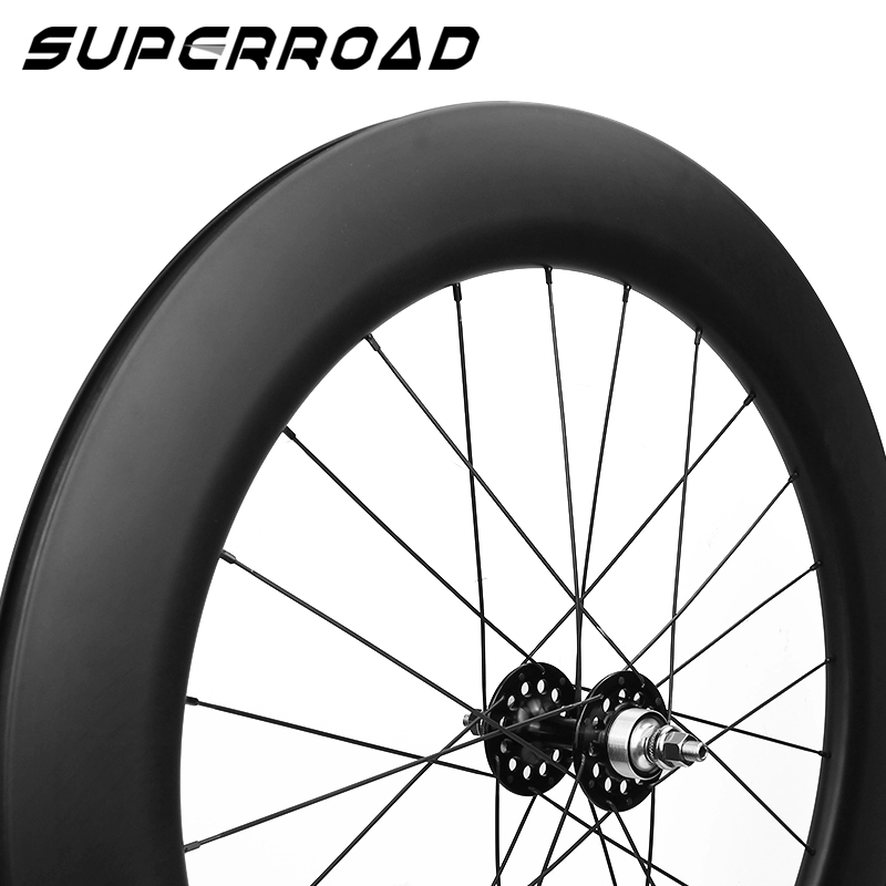 Zestaw kół do roweru gąsienicowego Superroad 80 mm z włókna węglowego o pojedynczej prędkości