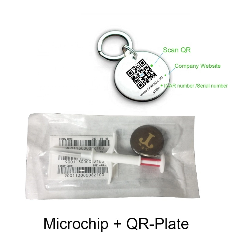 Mikrochipy do wstrzykiwań RFID Animal ID o wymiarach 2,12 x 12 mm ze strzykawką