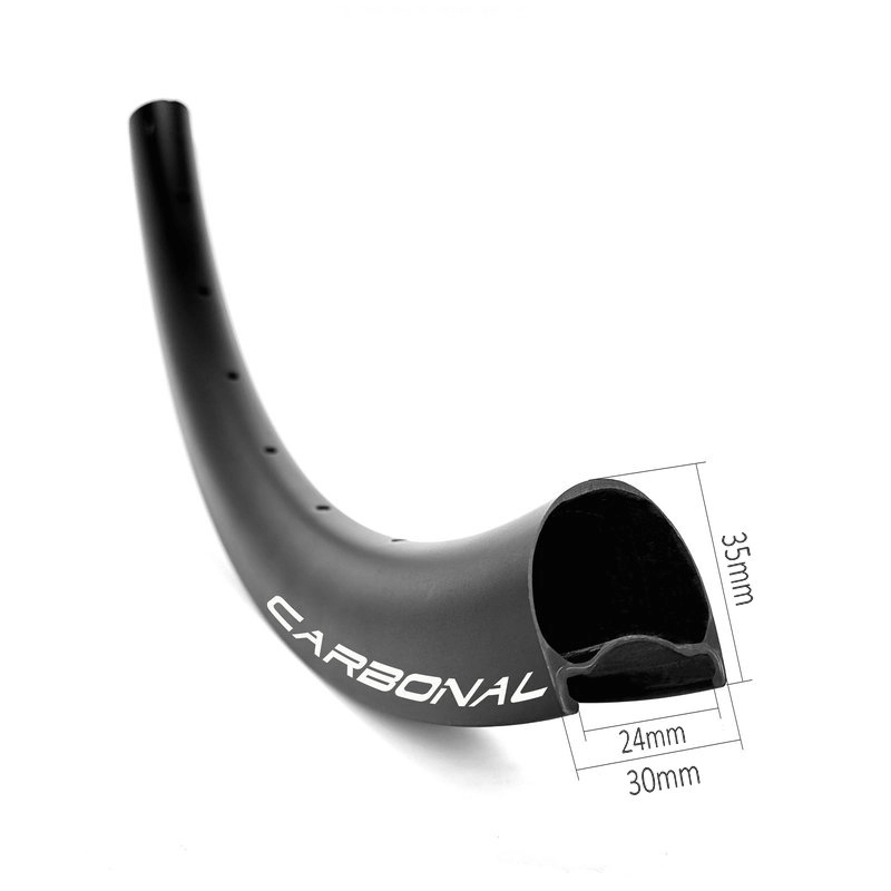 Asymetryczna obręcz karbonowa do roweru szutrowego 650b, szerokość wewnętrzna 25 mm i głębokość 35 mm