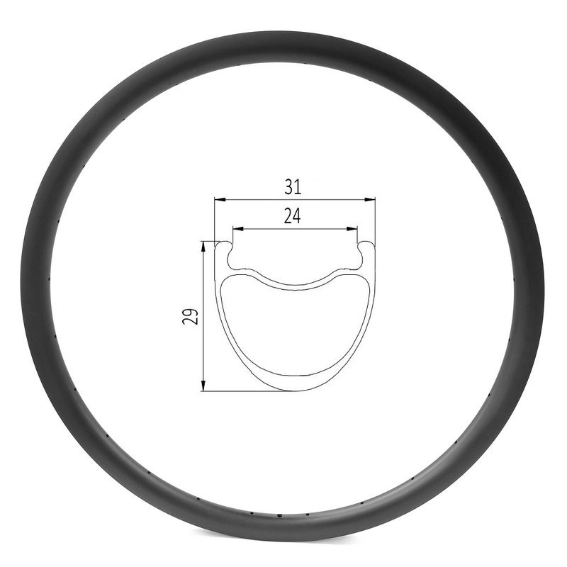 Rower szutrowy 700c, szerokość wewnętrzna 24 mm, głęboka obręcz z włókna węglowego 29 mm