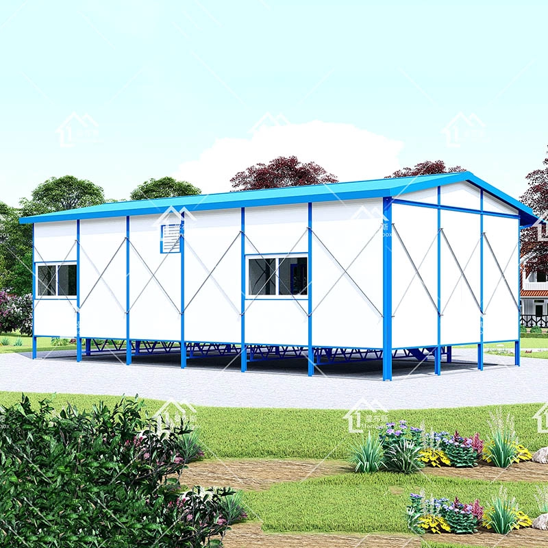 Projekt o powierzchni 68 m2 Tani dom z 3 sypialniami Tymczasowo używany dom prefabrykowany z tarasem