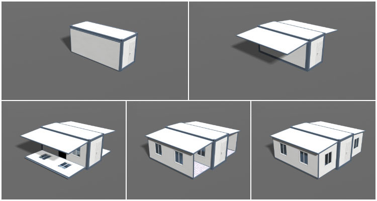 Prefabrykowany nowoczesny dom kontenerowy z trzema sypialniami i możliwością rozbudowy