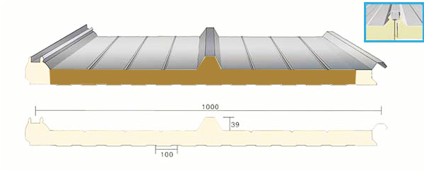 typ modelu izolowanego panelu dachowego