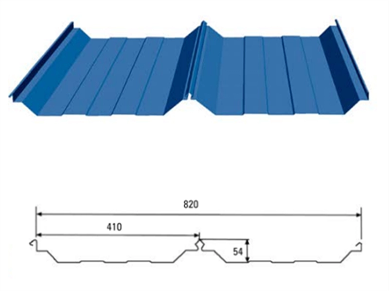 Panel ścienny typu 820 Bite Blachy dachowe ze stali falistej