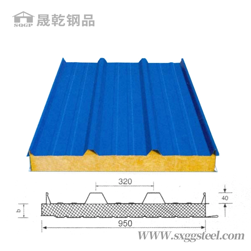 Izolowany termicznie panel dachowy z wełny mineralnej falistej