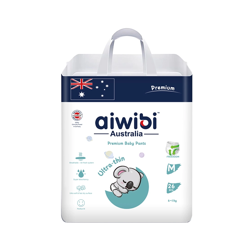 Jednorazowe, ultracienkie i lekkie spodnie dziecięce Aiwibi Premium o doskonałej chłonności