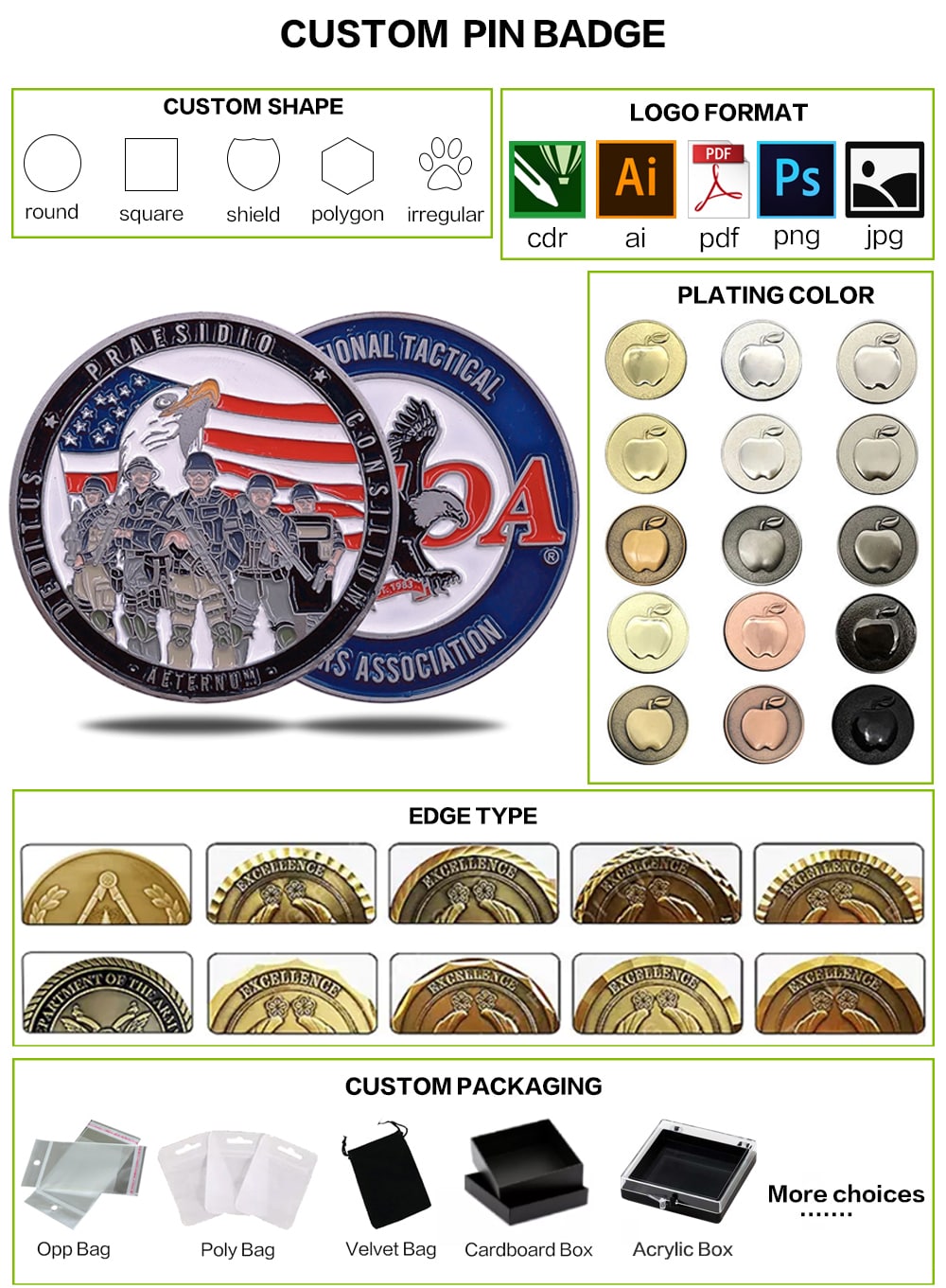 Moneta z wyzwaniem flagi amerykańskiej