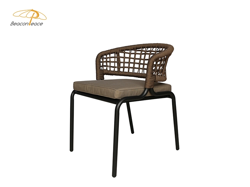 Krzesło ogrodowe z aluminiową ramą do jadalni, z możliwością układania w stosy